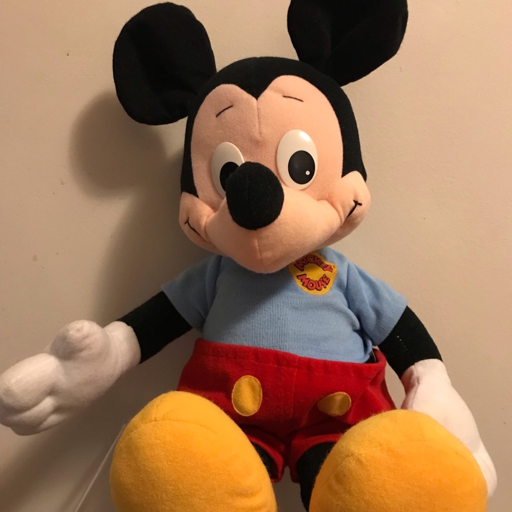 Vintage 1988 Playskool Disney Mickey Mouse Talking Pull String 22” Plush